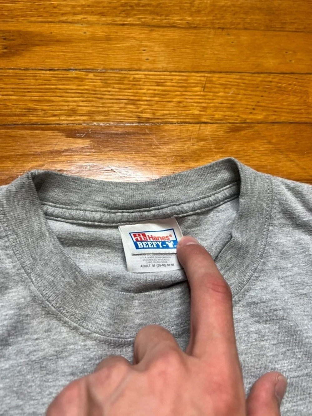 Gray Graphic Pocket Tee with Small Cartoon Print - Picture 4 of 5